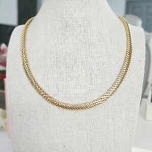 VINTAGE Grosse Germany 1965 Christian Dior Woven Serpentine Gold Tone Necklace